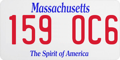 MA license plate 159OC6