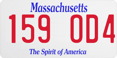 MA license plate 159OD4