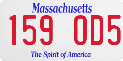 MA license plate 159OD5