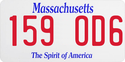 MA license plate 159OD6