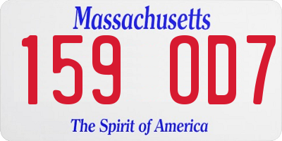 MA license plate 159OD7