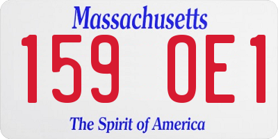 MA license plate 159OE1