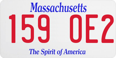 MA license plate 159OE2