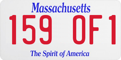 MA license plate 159OF1