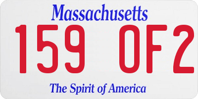 MA license plate 159OF2