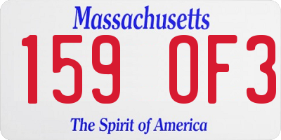 MA license plate 159OF3