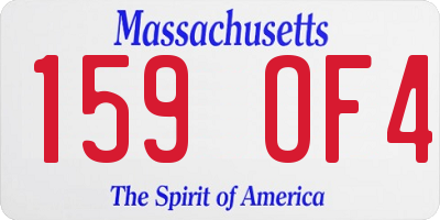 MA license plate 159OF4