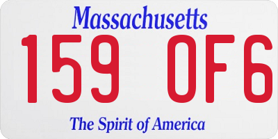 MA license plate 159OF6