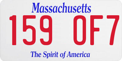 MA license plate 159OF7