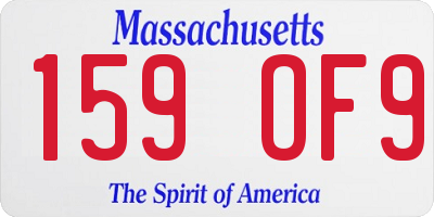 MA license plate 159OF9