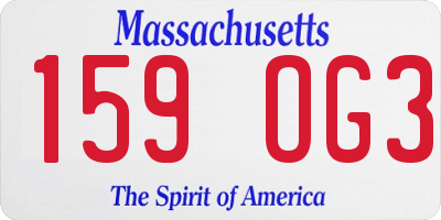 MA license plate 159OG3
