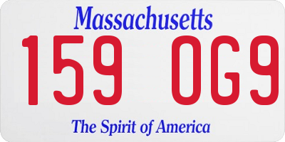 MA license plate 159OG9