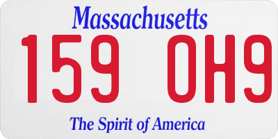 MA license plate 159OH9