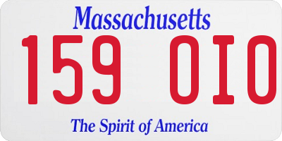 MA license plate 159OI0