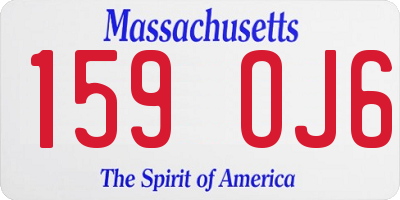 MA license plate 159OJ6