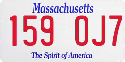 MA license plate 159OJ7