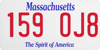 MA license plate 159OJ8
