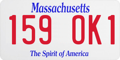 MA license plate 159OK1