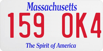 MA license plate 159OK4