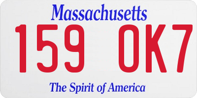 MA license plate 159OK7