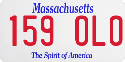 MA license plate 159OL0