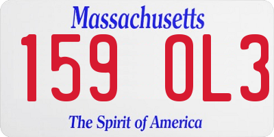 MA license plate 159OL3