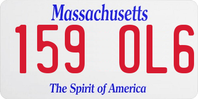 MA license plate 159OL6