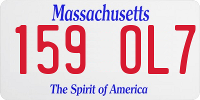 MA license plate 159OL7