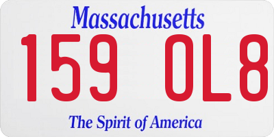 MA license plate 159OL8