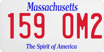 MA license plate 159OM2