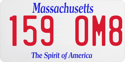 MA license plate 159OM8
