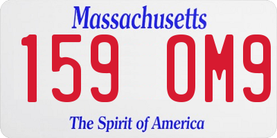 MA license plate 159OM9
