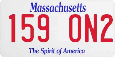 MA license plate 159ON2