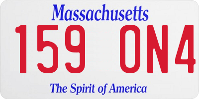 MA license plate 159ON4
