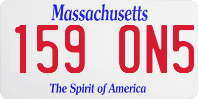 MA license plate 159ON5