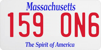 MA license plate 159ON6