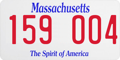 MA license plate 159OO4