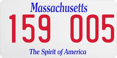 MA license plate 159OO5