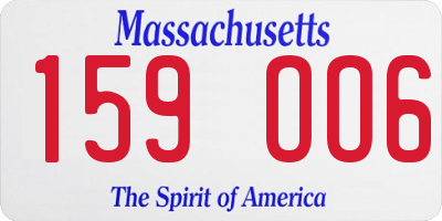 MA license plate 159OO6