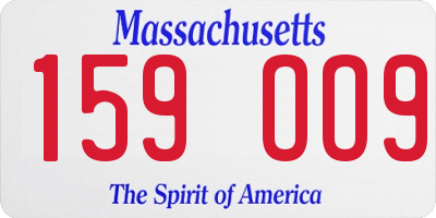 MA license plate 159OO9
