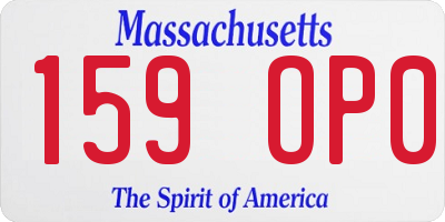 MA license plate 159OP0