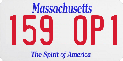 MA license plate 159OP1