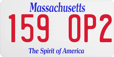MA license plate 159OP2