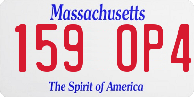 MA license plate 159OP4