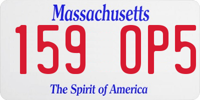 MA license plate 159OP5