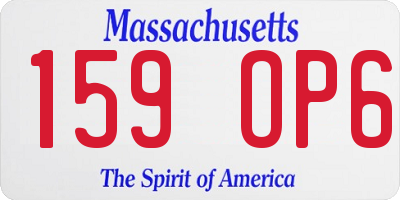 MA license plate 159OP6