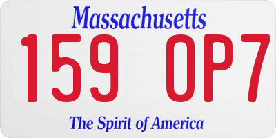 MA license plate 159OP7