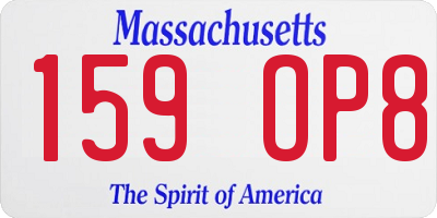 MA license plate 159OP8