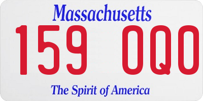 MA license plate 159OQ0