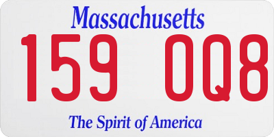 MA license plate 159OQ8